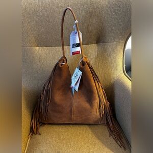 NWT Divina Firenze Suede Fringe Hobo Bag